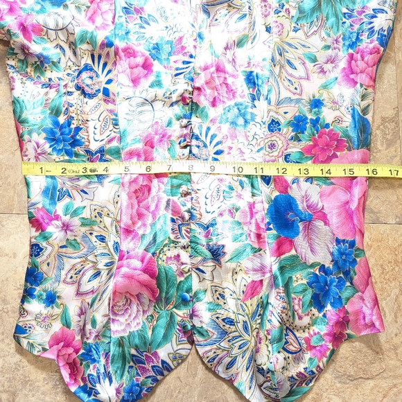 Vintage Victoria's Secret Gold Label Medium Floral Chemise - Pink,‎ Blue, Green - Picture 8 of 9